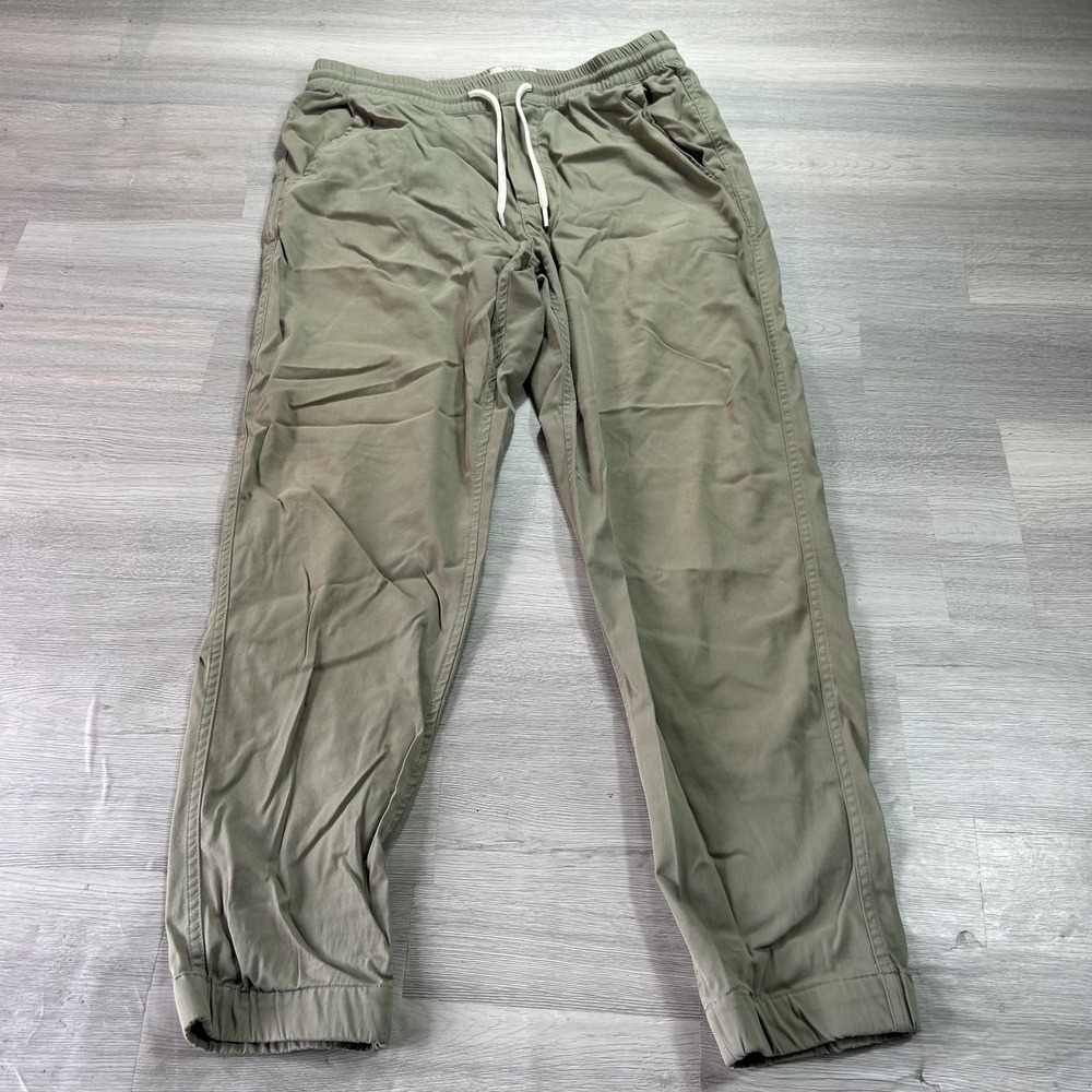 Marine Layer Jogger Pants Mens Small 35x28 Green Stretch Elastic Waist Casual